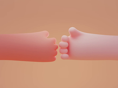 Hi-five 🤜🤛 3d animation blender color cute design hand illustration isometric loop animation lowpoly render