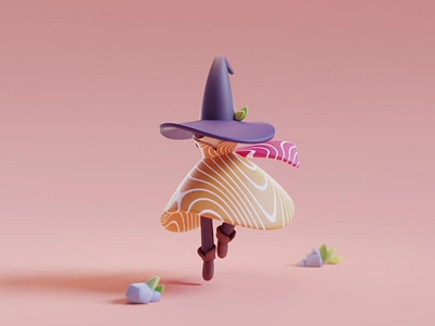 Wake up 3d animation blender character color cute design gif illustration isometric lowpoly render salmon sushi wizard