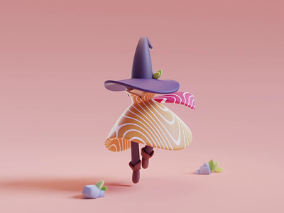 Wake up 3d animation blender character color cute design gif illustration isometric lowpoly render salmon sushi wizard