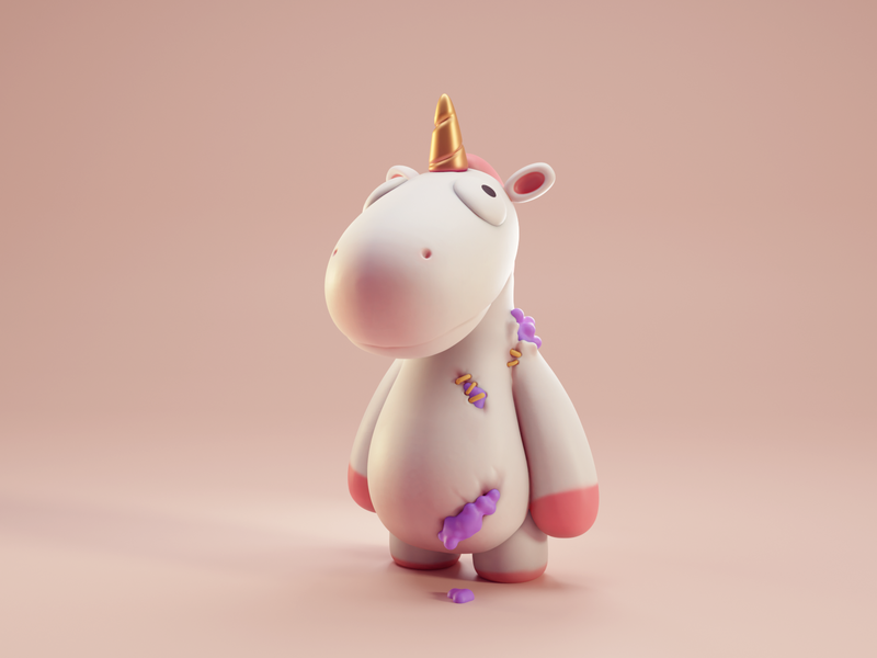 Party Animals 3d animation blender character color cute fanart illustration isometric lowpoly unicorn