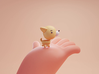My pet 2d 3d animation blender character color cute dog illustration lowpoly pet