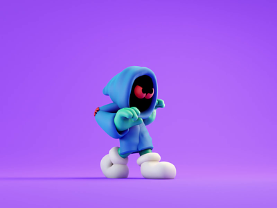 Sneaky walk cycle 2d 3d animation blender character color design illustration isometric lowpoly sneaky walkcycle