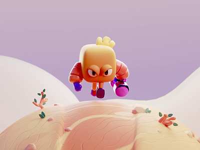 Builder ■ 3d animation blender character color cute design illustration isometric lowpoly render