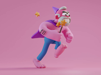 Angry walk 2d 3d animation blender character color cute design illustration isometric lowpoly render walkcycle
