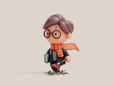 Harry Potter 3d animation blender cute illustration isometric lowpoly