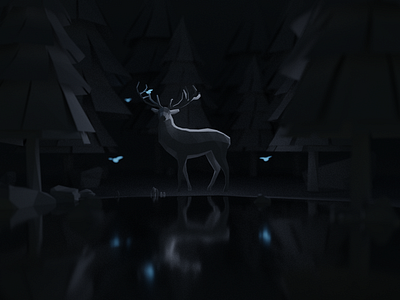 Deer 3d blender deer hope lighting lowpoly