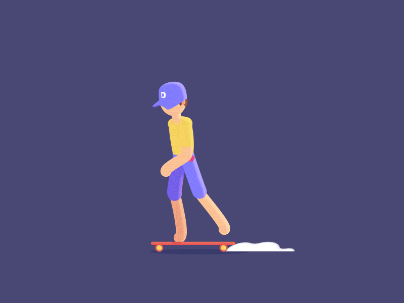 Dribbble Invite 2d animation character cool giveaway illustration invite loop skate