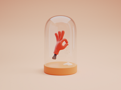 Salt 3d blender cute design finger hand illustration isometric light lowpoly render salt