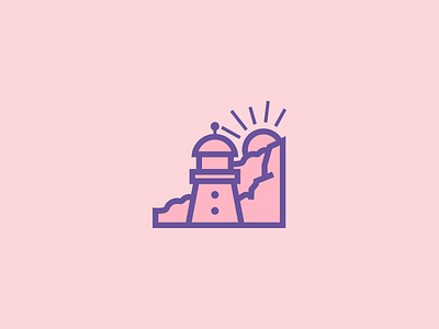 Lighthouse app design icon illustration minimal vector web