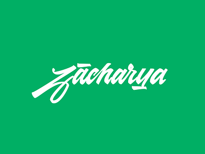 Zacharya calligraphy design lettering lettering logo logo vector