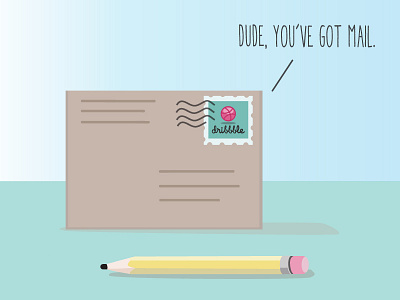 Dribble invite thank you dribbble dude envelope eraser invite mail pencil stamp thanks welcome