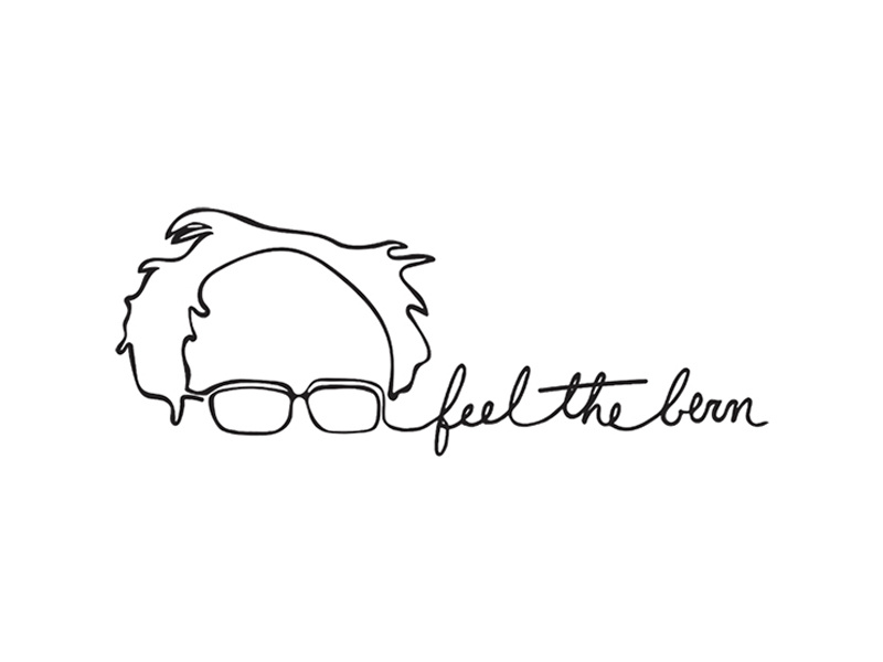 feel the Bern continuous line drawing president candidate political glasses line sanders bernie feelthebern