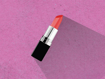 Lipstick illustration female illustration lipstick make up pink red shadow texture