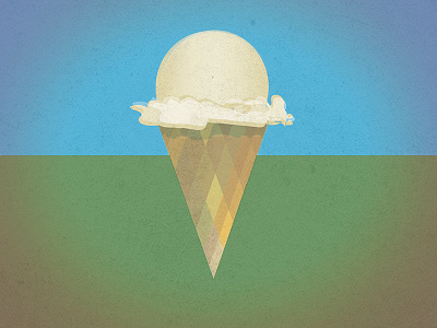 day dreamy Ice cream cone blue cone cream green ice plaid vanilla