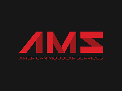 Ams logo black bold construction house logo red