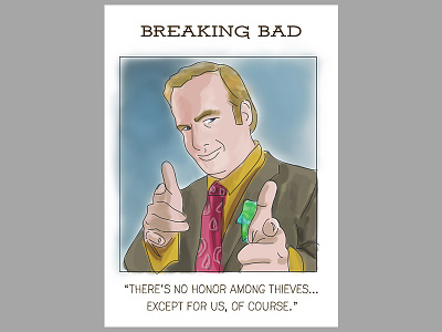 Saul from Breaking Bad trading card breaking bad funny illustrator lawyer saul smile suit