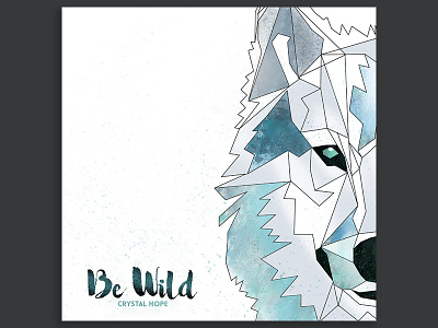 Be Wild album art blue canine dog illustration ink pixels splatter vector watercolor wolf