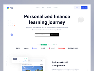 Finance Website Header Exploration