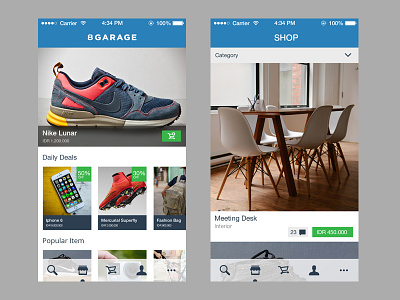 8garage App app clean design flat ios shop user interface