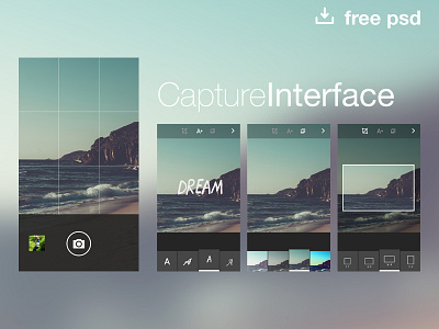 Capture Freebie android camera capture clean iphone ui ui design user interface ux