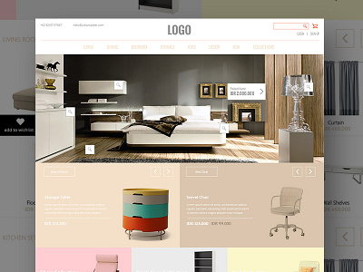 Furniture Homepage Concept clean furniture homepage shop store user interface website