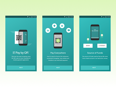 Pay by QR Onboard android dimo illustation material design onboarding payment