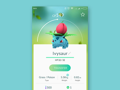 Pokemon Go : Transfer Button design pokemon ui ux