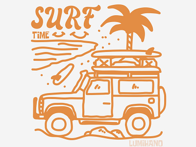 surf design art beach branding design illustration illustrator landrover logo minimal nautical surf surfing vector