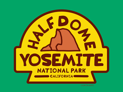 halfdome yosemite design art branding camp campfire camping design forest hiking illustration illustrator mountain mountain logo yosemite