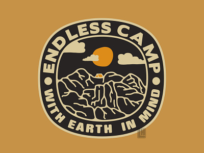 ENDLESS CAMP3 campfire camping camping logo design forest hiking mountain mountain logo