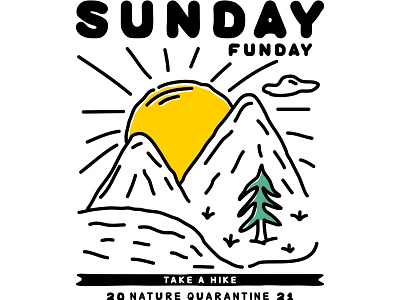 SUNDAY FUNDAY camping badge hiking mountain mountain badge mountain camp mountain logo mountains