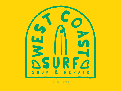 WEST COAST design illustration logo surf surfboard logo surfboards surflogo