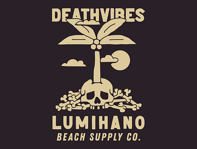 deathvibes beach illustration skull art skull logo summer