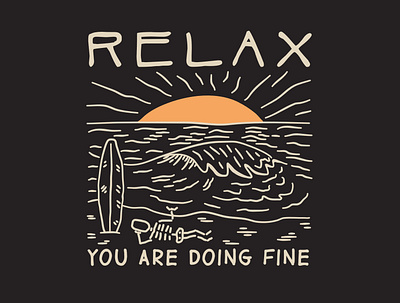relax beach illustration summer