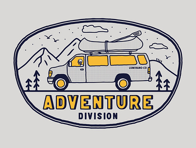 ADVENTURE DIVISION camping logo forest hiking mountain