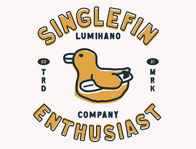 singlefin duck duck logo illustration surf
