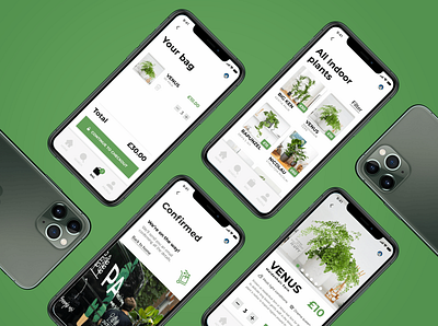 A mobile buying experience for an online plant store branding component components design figma ui ux