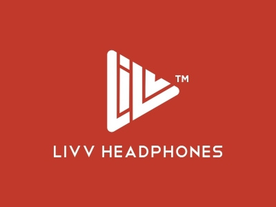 Livv Headphones Logo geometric headphone logo play triangle