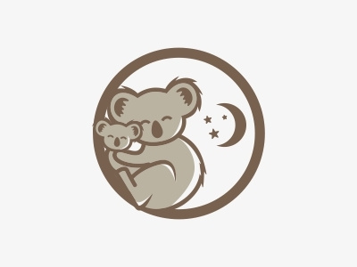 Koala animal cute happy icon koala logo mark