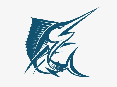 Swordfish Logo animal fish logo mark swordfish