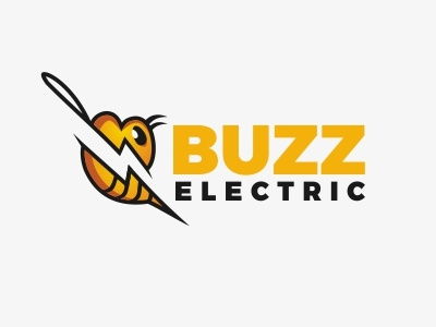 Buzz Electric Logo animal bee buzz electric lightning logo