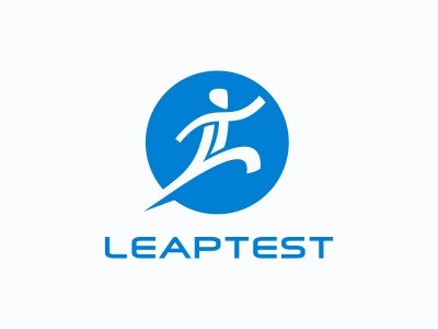 Leaptest Logo circle leap logo man