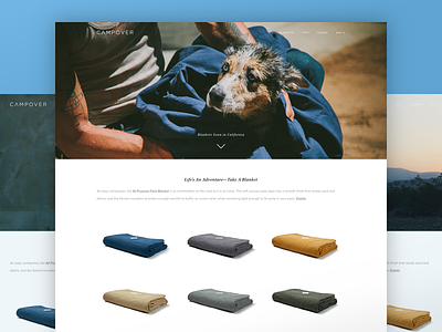 Campover Homepage blankets campover ecommerce homepage shop store