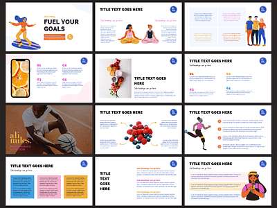 Custom Canva Presentation Templates - Sports Nutrition brand colours brand guidelines brand identity branding business branding canva canva templates design personal branding powerpoint presentation presentation template sports nutrition