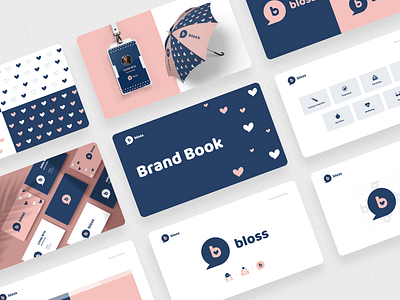 Brand Book for Bloss — an education platform for parents branding design logo vector