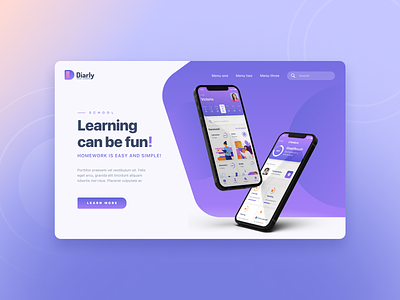Landing page for education mobile app I Online school assistant education app education website interface landing page learning app learning dashboard learning platform mobile app online courses online learning online lesson online school school app student app uidesign uxdesign webdesign