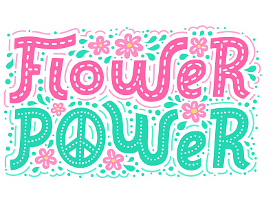 Flower Power design flower power lettering vector
