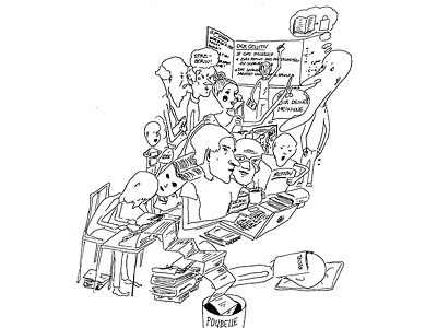 Illustration of a writer illustration sketch writer