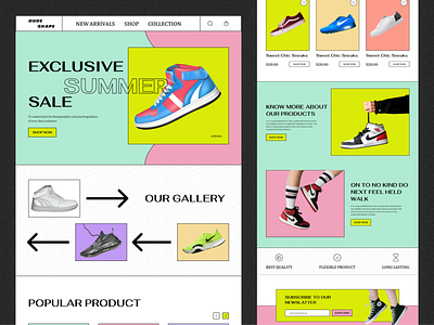 E-Commerce - Shoes website full landing page,