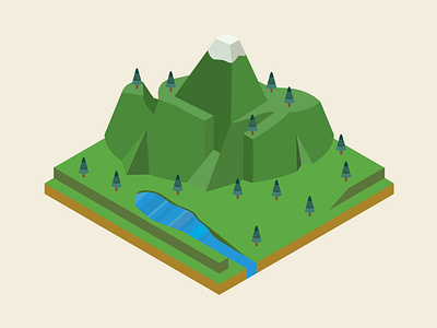 Green Mountain design illustration